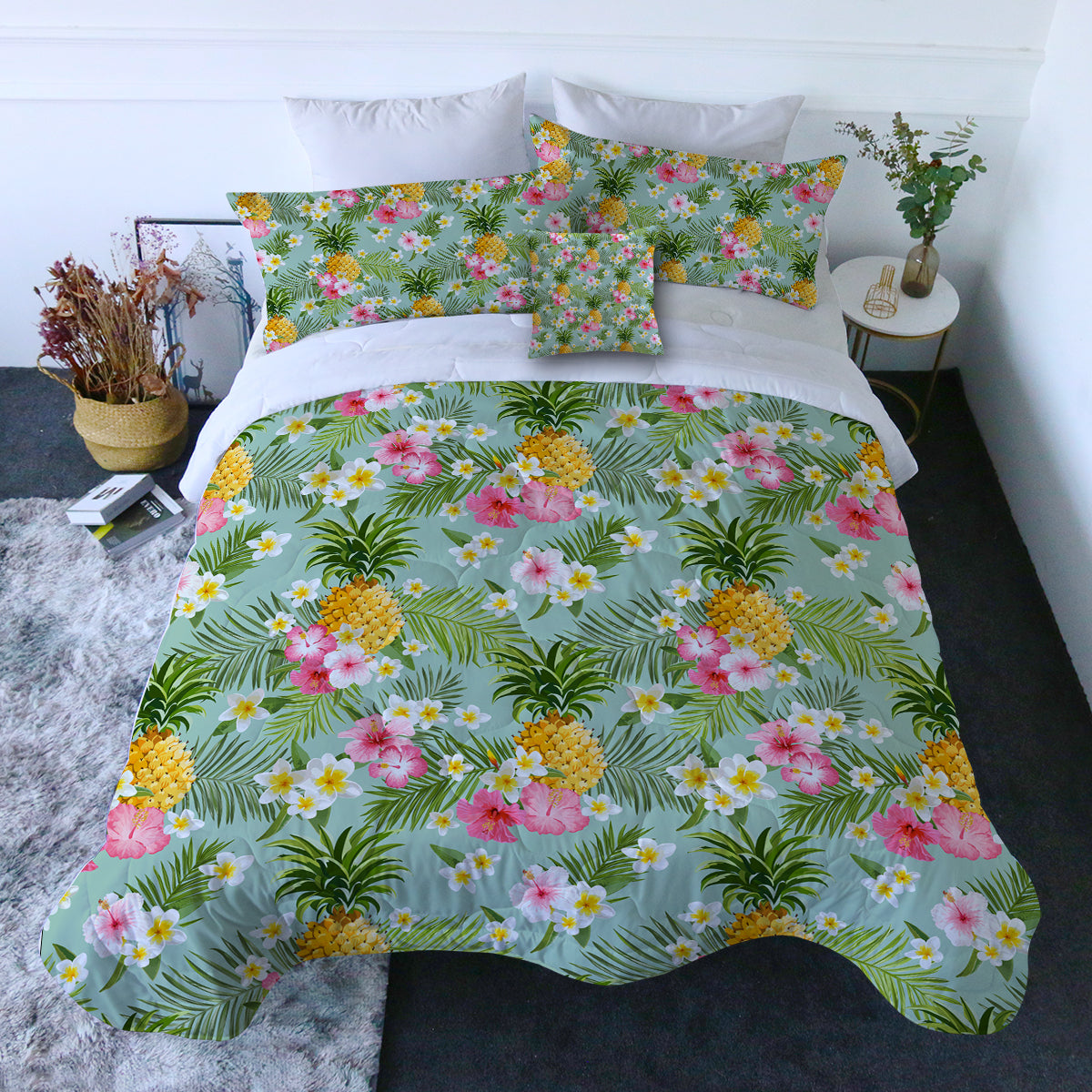 Tropical Vibes Comforter with Shams and Pillow Cover