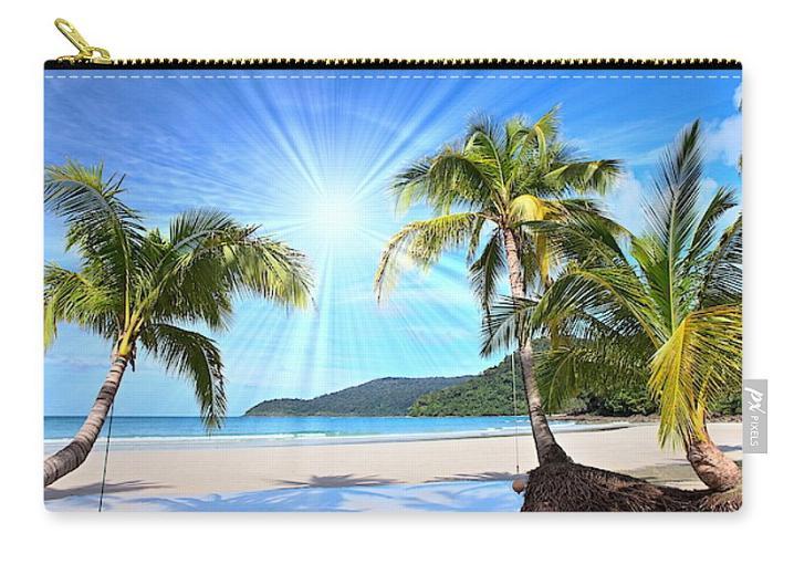 Tropics At The Beach Beach Pouch