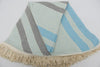 Turquoise and Gray 100% Cotton Round Beach Towel