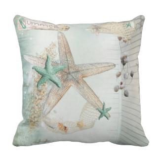 Turquoise Starfish Pillow Cover