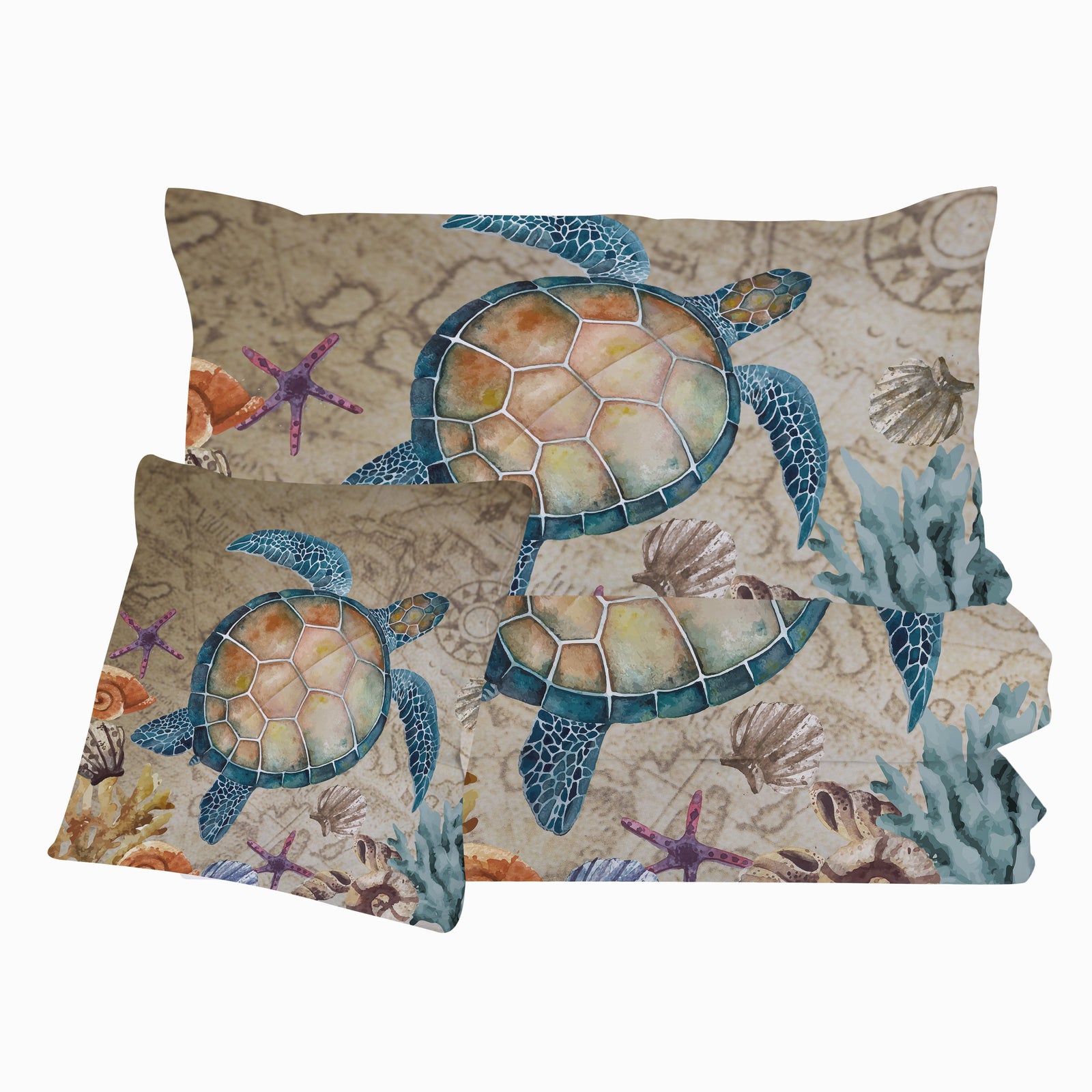 Turtle Island Comforter with Shams and Pillow Cover