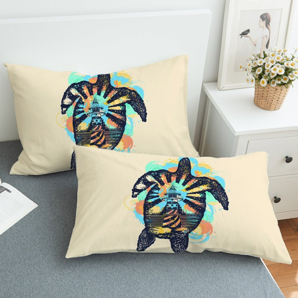 Sea Turtle Lighthouse Pillow Sham