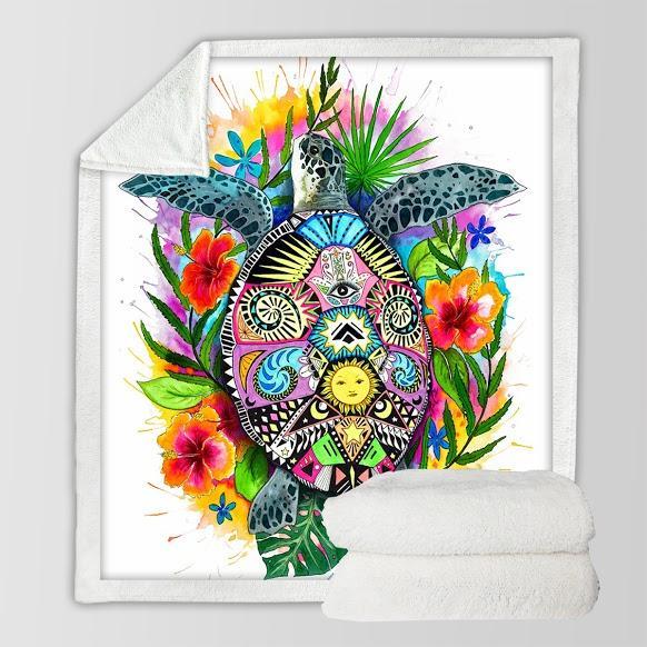 Turtle Mystic Soft Sherpa Blanket