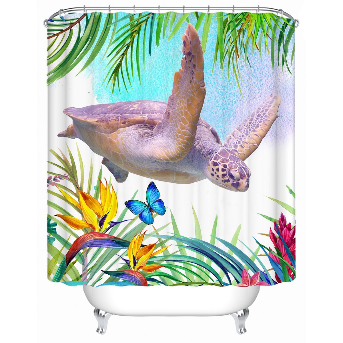 Turtle Tropics Shower Curtain
