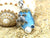 Turtle with Larimar, Blue Topaz and Pearl Beach Pendant - Only One Piece Created