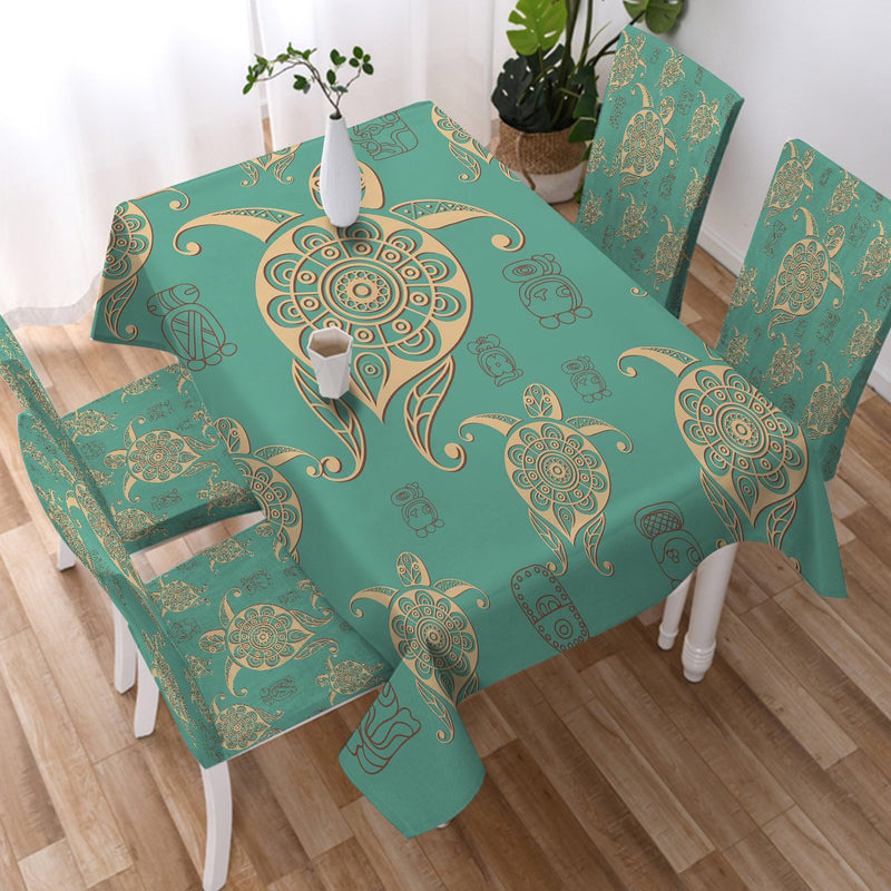 Turtles in Turquoise Tablecloth