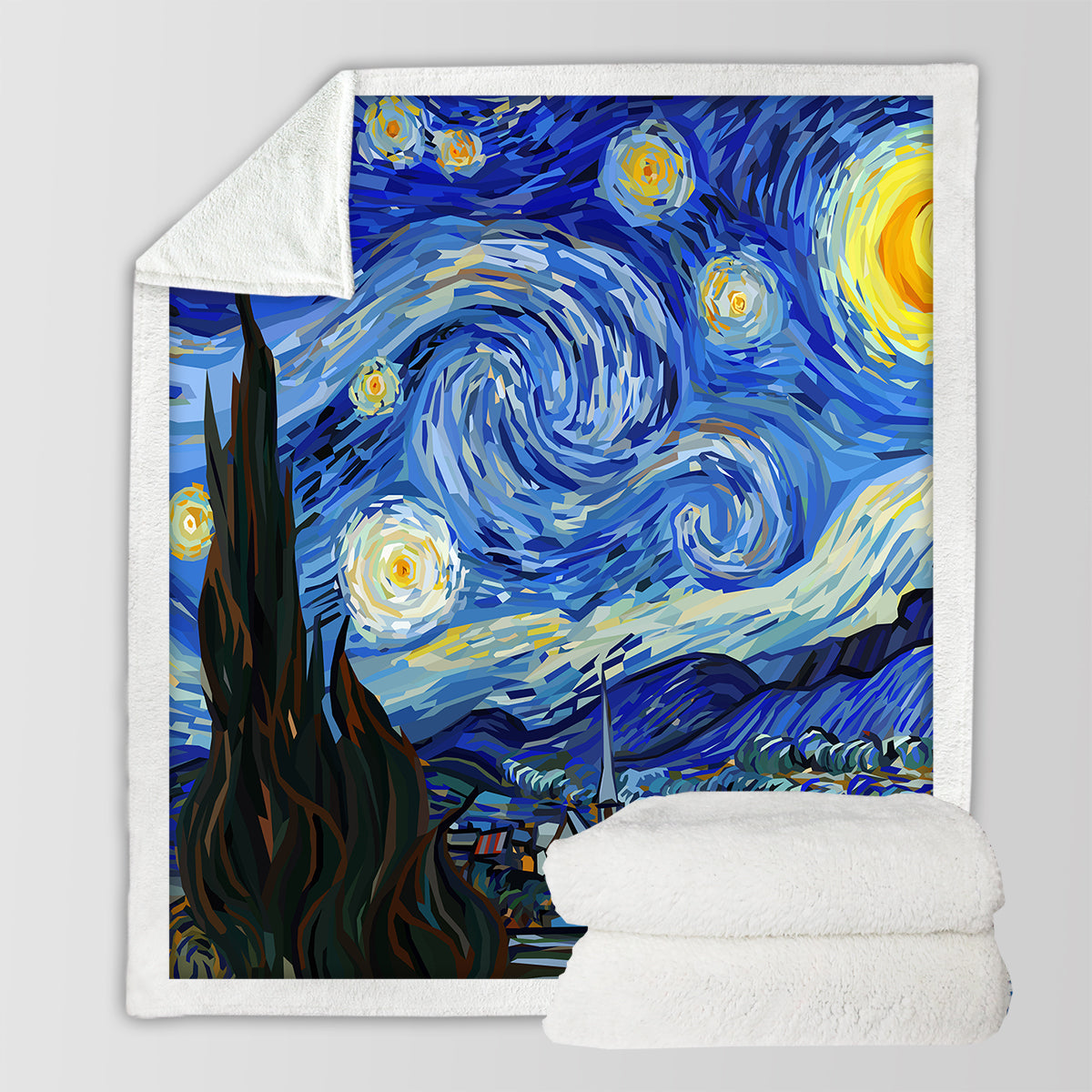 Van Gogh Starry Night Soft Sherpa Blanket