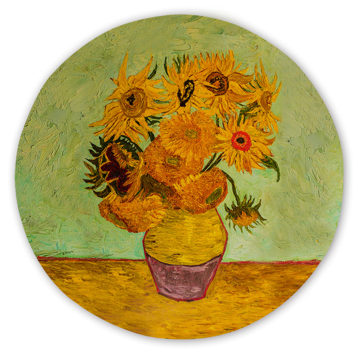 Van Gogh's "Sunflowers" Round Sand-Free Towel