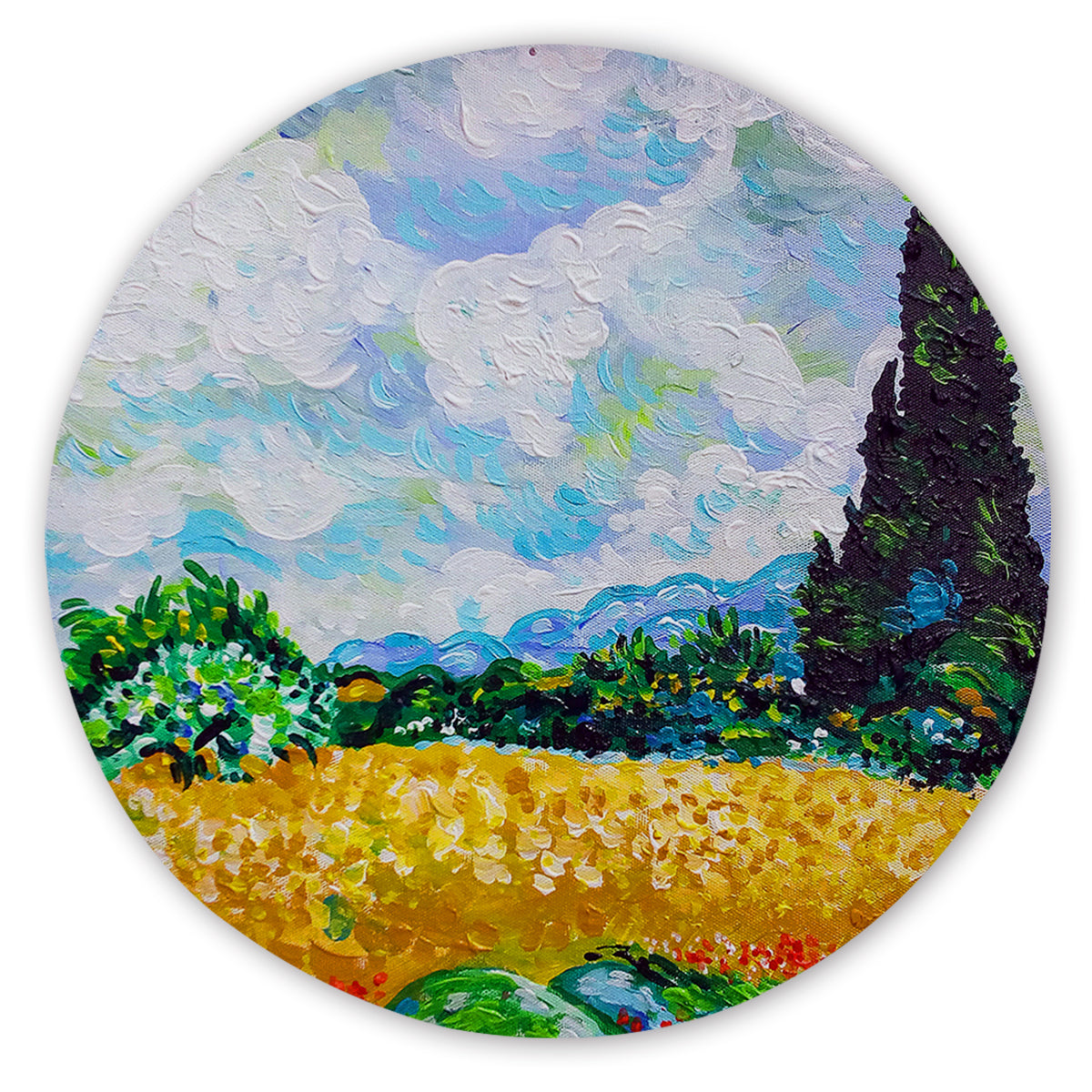 Van Gogh&#39;s &quot;Wheat Fields&quot; Round Sand-Free Towel