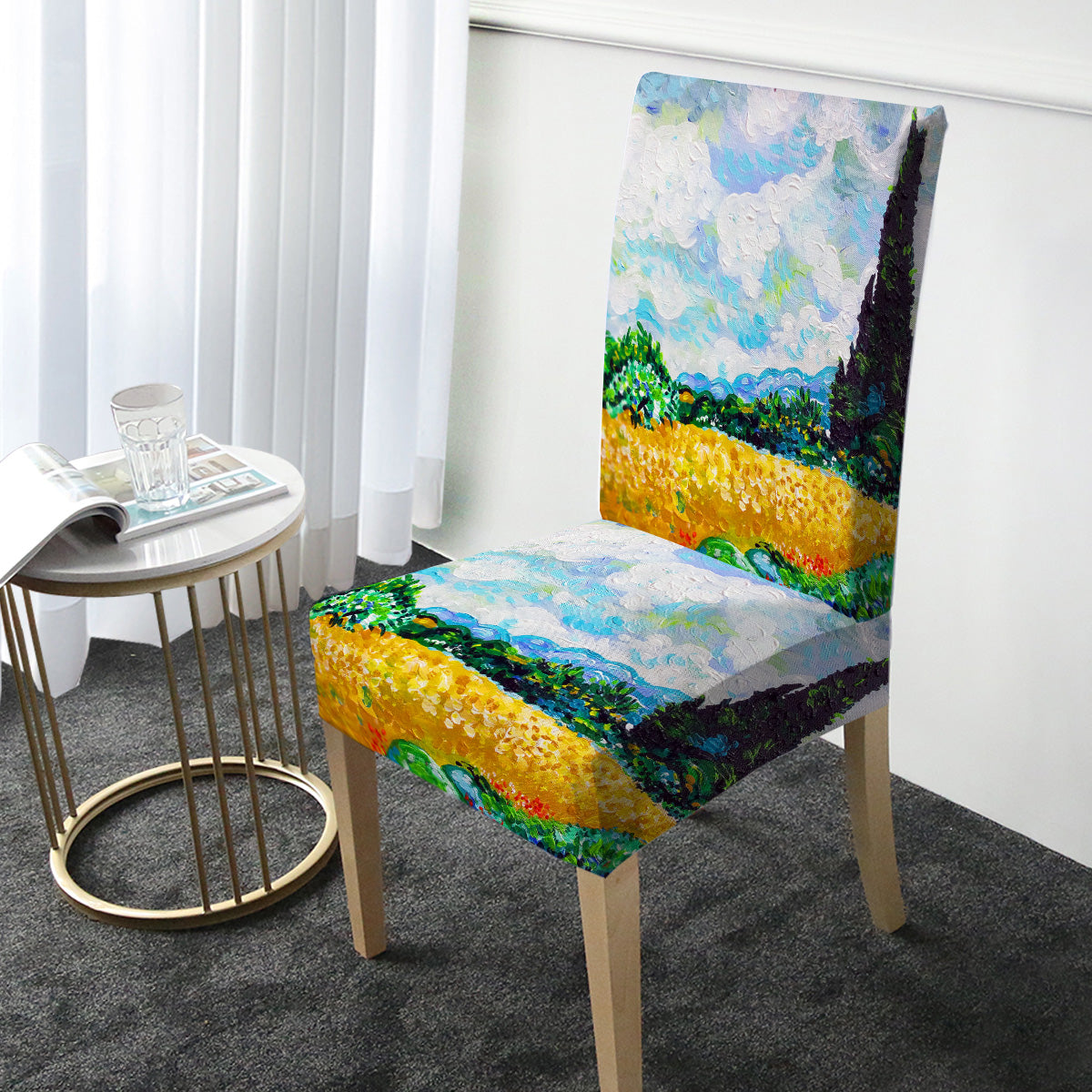Van Gogh&#39;s Wheat Fields Chair Cover