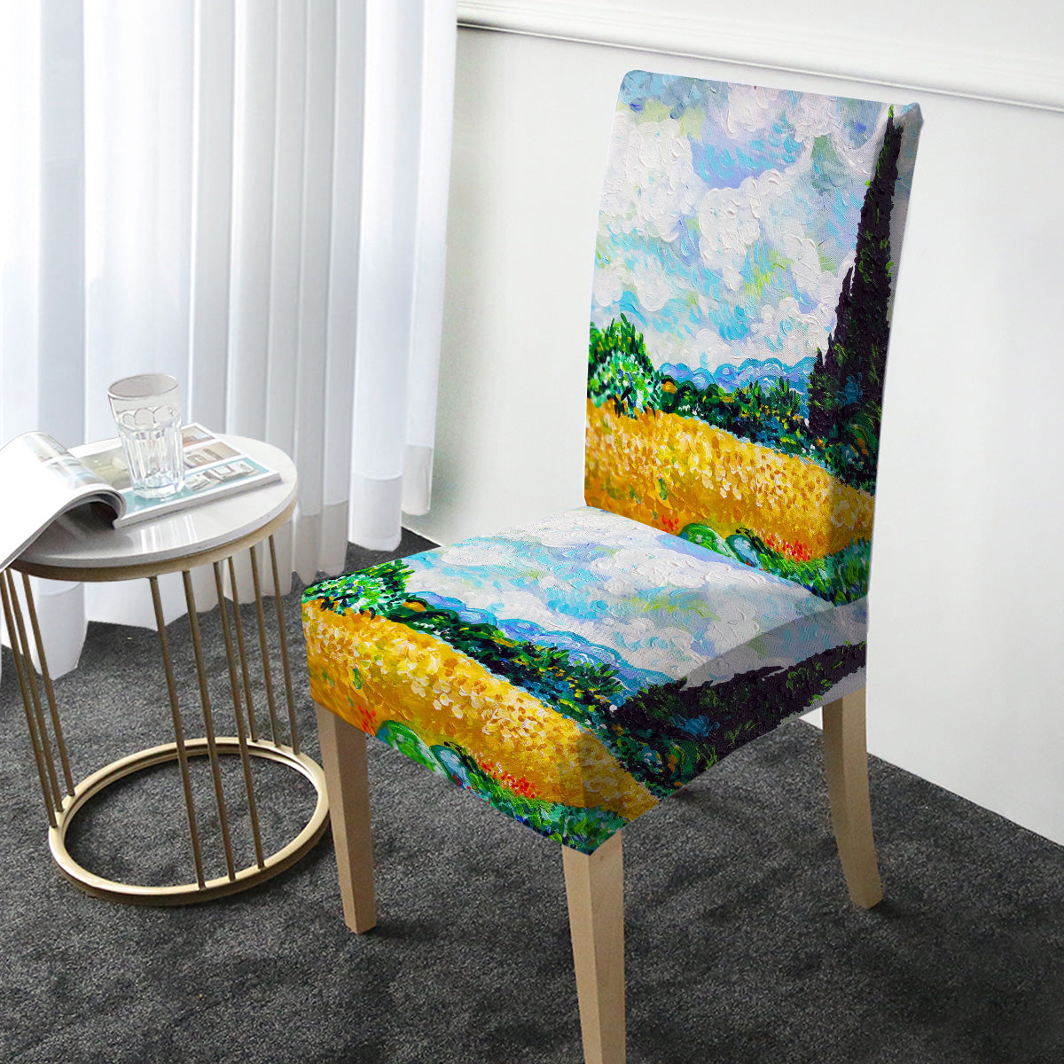 Van Gogh's Wheat Fields Chair Cover