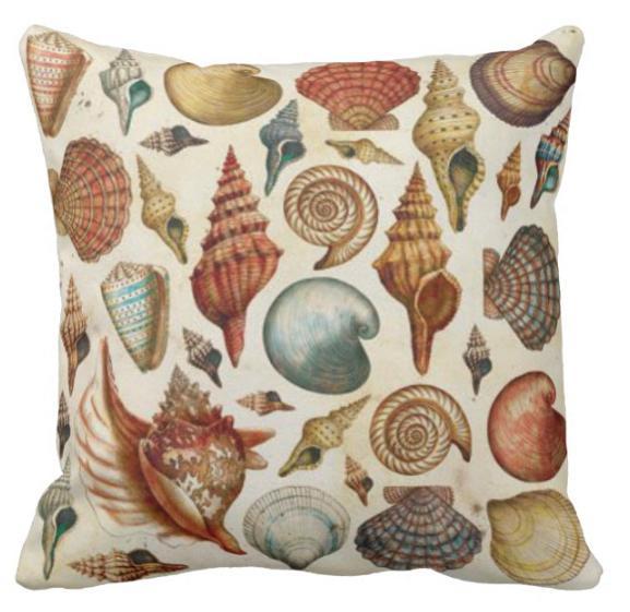 Vintage Shells Collection Pillow Cover ❤ SALE!
