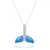 Whale Tail Blue Opal Pendant Necklace