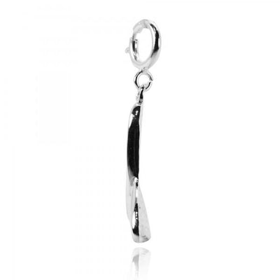 Whale Tail Charm with Cubic Zirconia