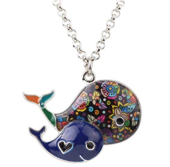 Wonder Whales - Enamel Pendant Necklace