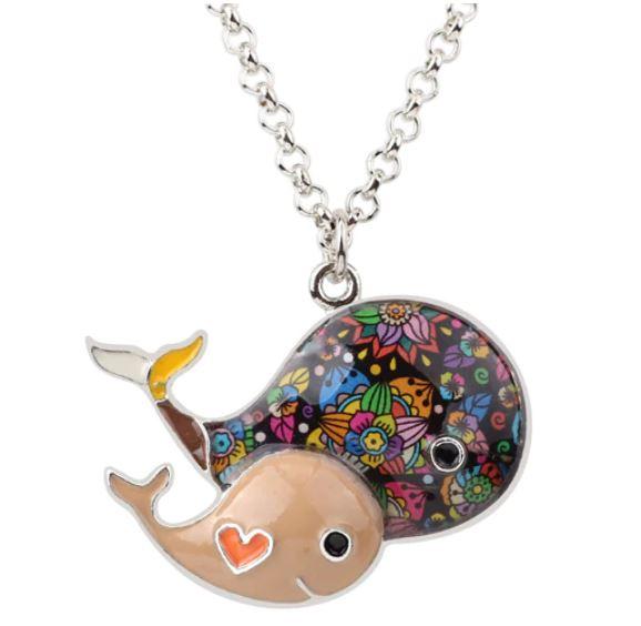 Wonder Whales - Enamel Pendant Necklace