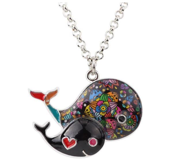 Wonder Whales - Enamel Pendant Necklace