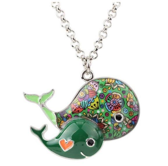 Wonder Whales - Enamel Pendant Necklace
