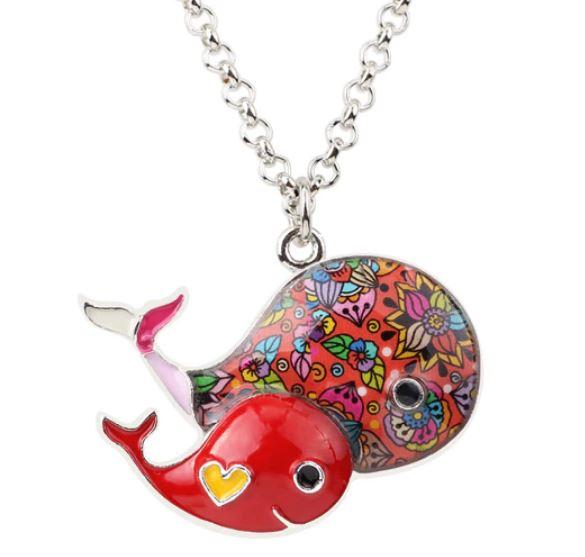 Wonder Whales - Enamel Pendant Necklace