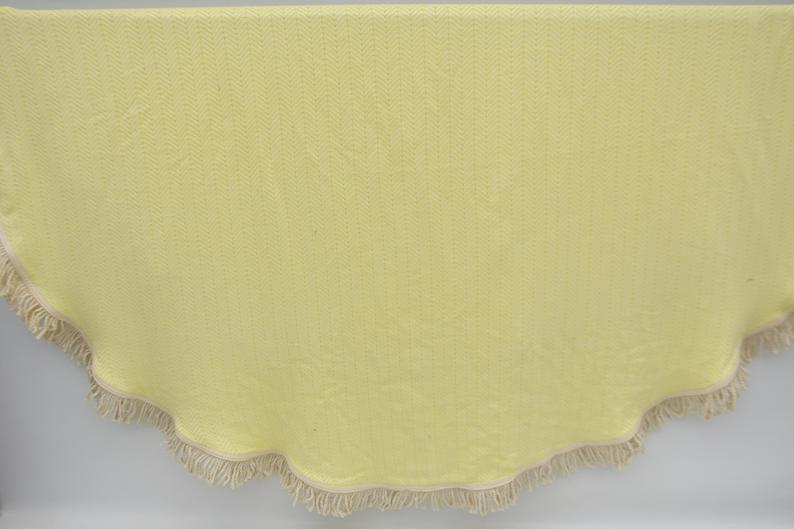 Yellow 100% Cotton Round Beach Towel