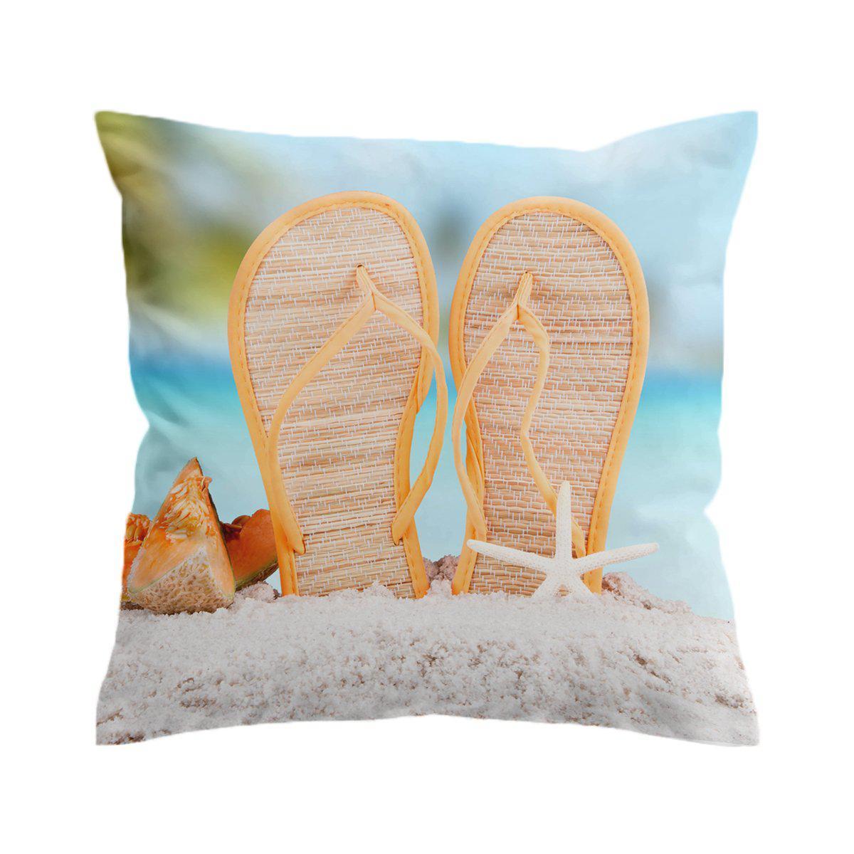 Yellow Flip Flops Pillow Cover