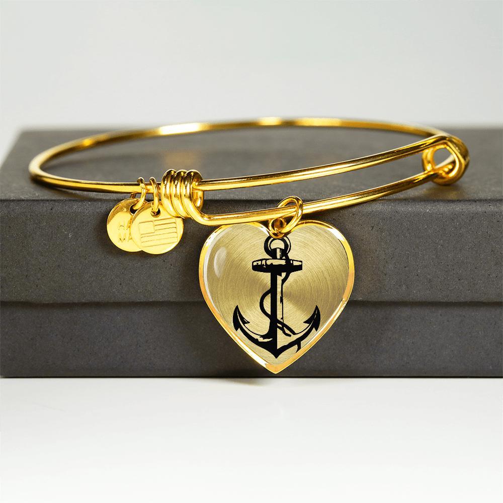 You Are My Anchor Golden Heart Necklace