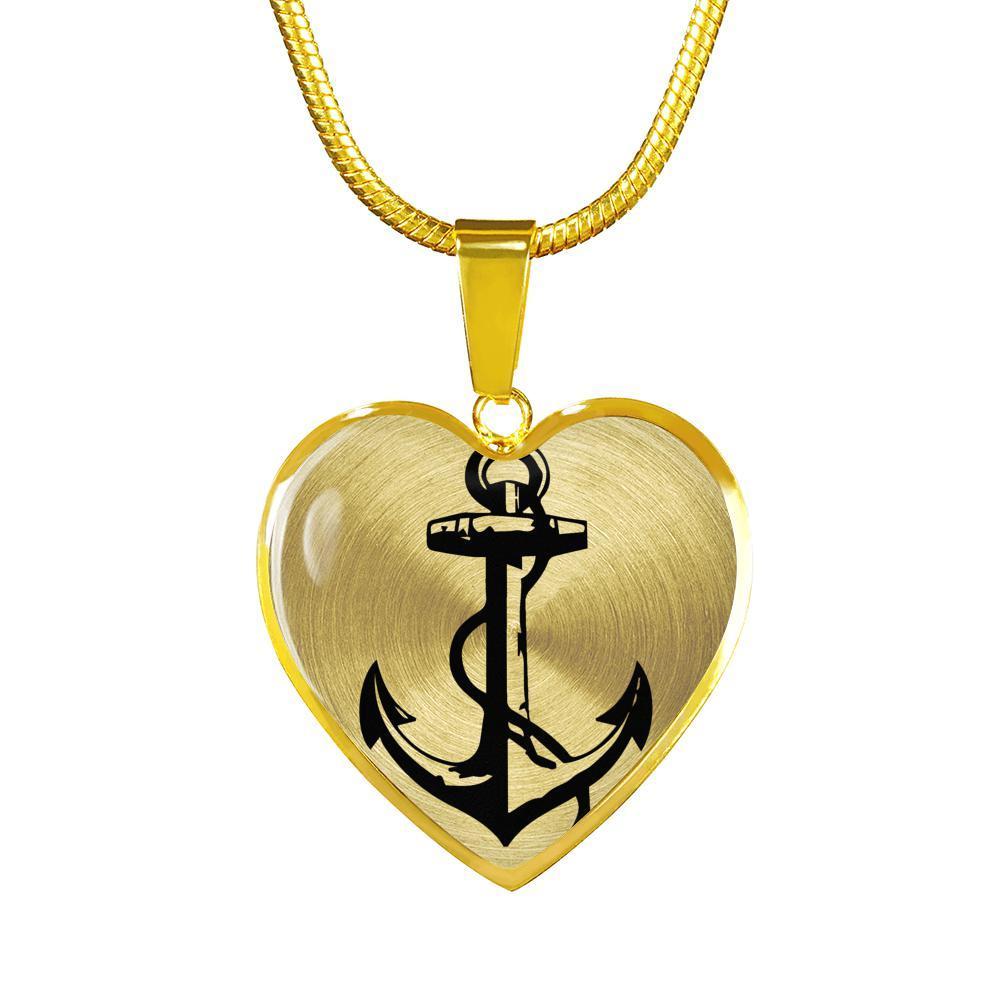 You Are My Anchor Golden Heart Necklace