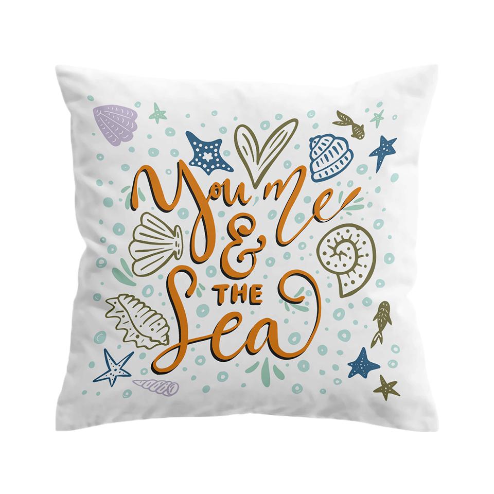 You, Me and the Sea Pillow Cover
